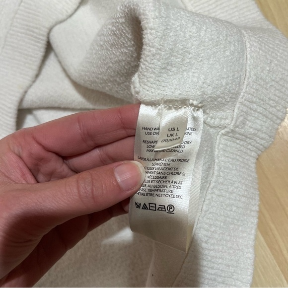 Free People Oversized White Ribbed Tunic Sweater Cowl Neck Womens White XS - Picture 7 of 8